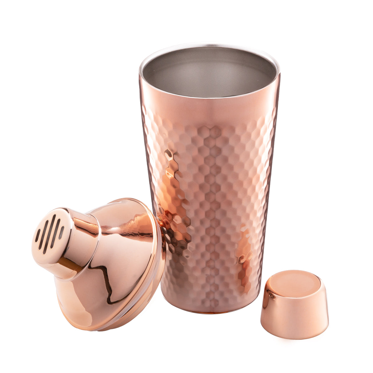 Glass Recipe Cocktail Shaker with Copper Lid