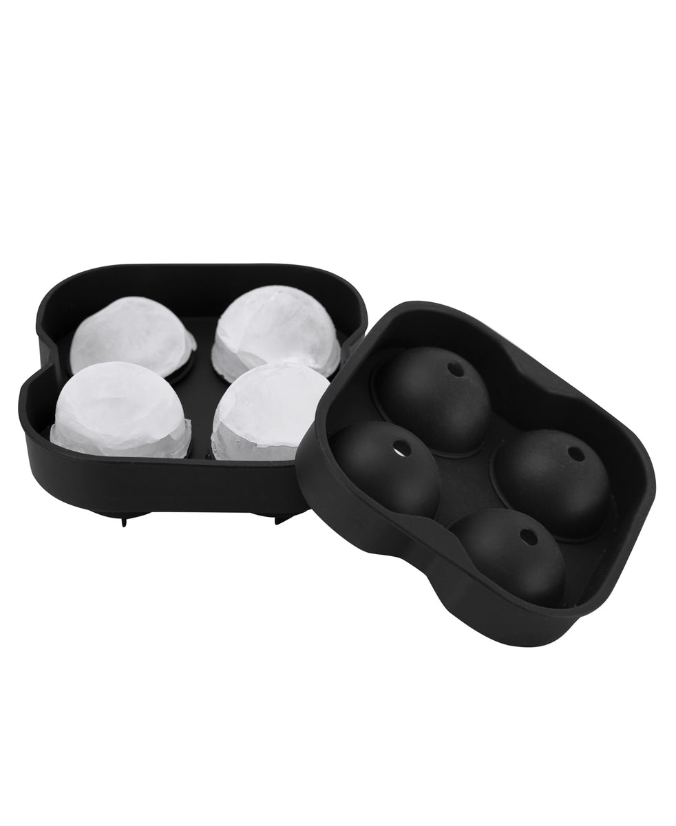 American Metalcraft SMSR8 Black Silicone 6 Compartment 1 1/2 Sphere Ice Mold with Lid