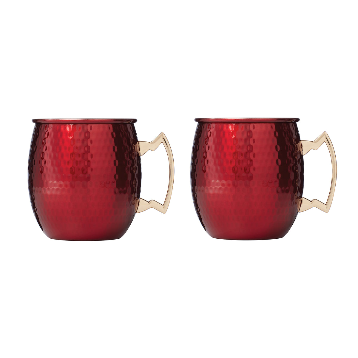 20 Oz Hammered Red Moscow Mule Mugs, Set of 2