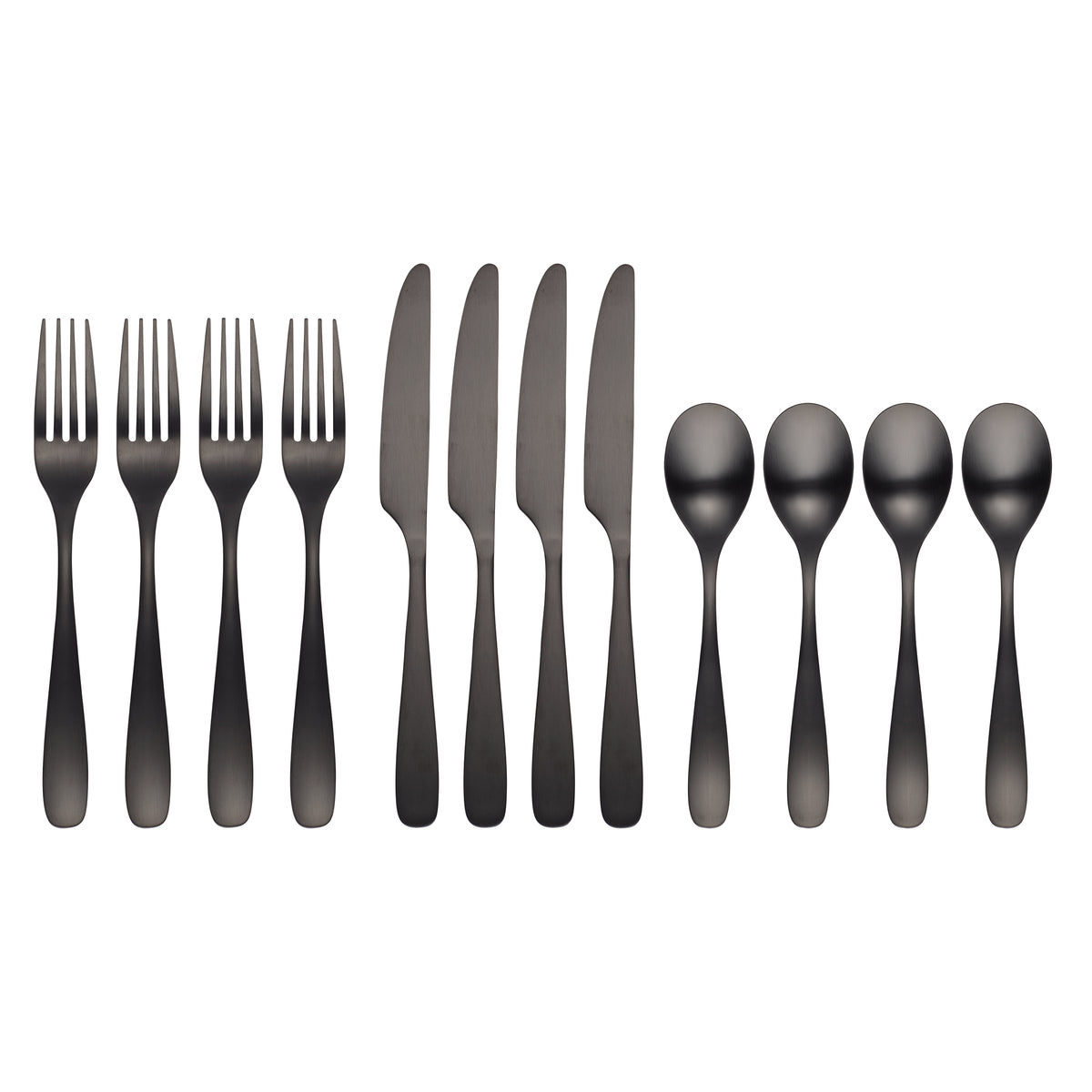 Cambridge Eliana Black Satin 12-pc. Flatware Set, Color: Black - JCPenney