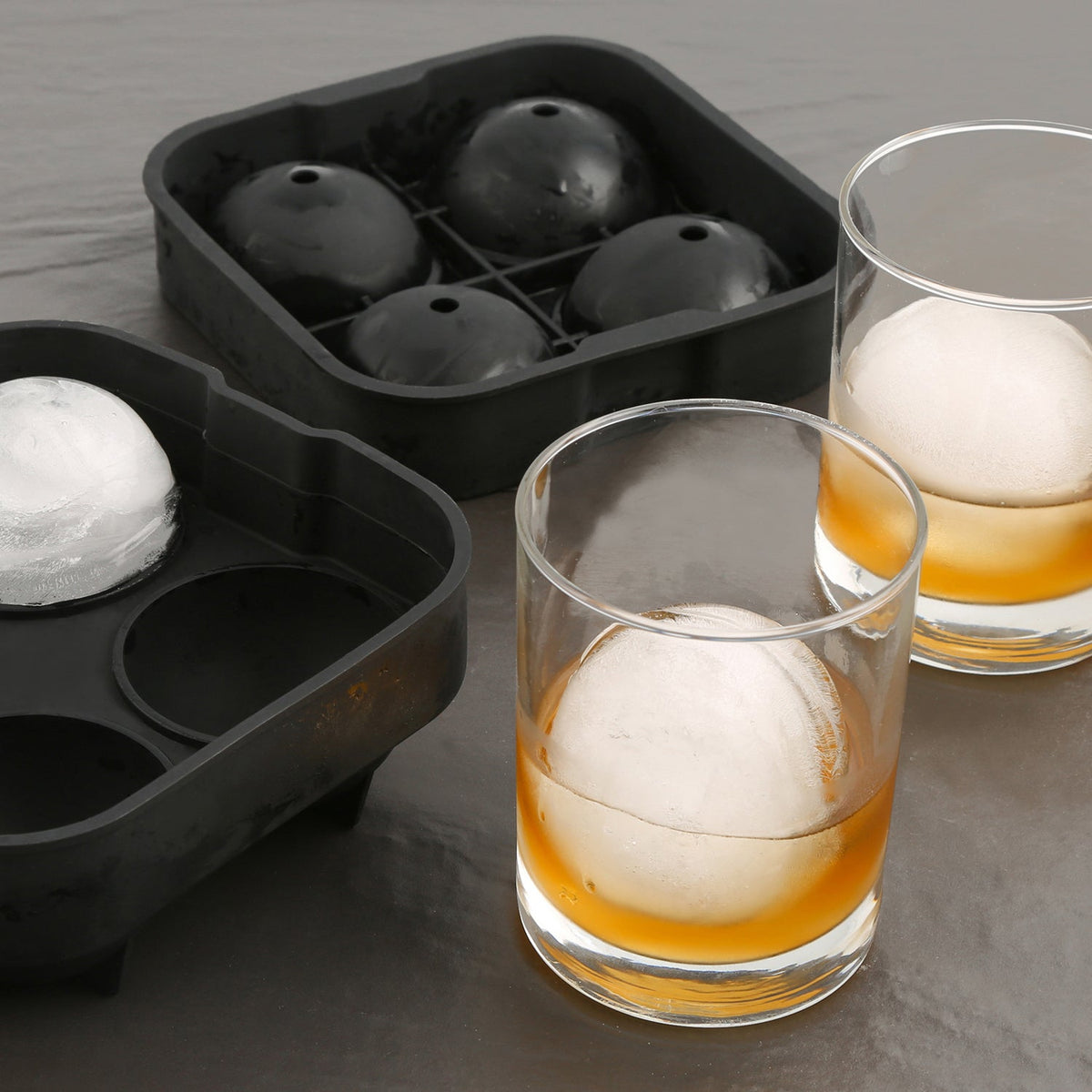 Whiskey Ice Ball Maker Clear Silicone Ice Cube Maker Tray Sphere