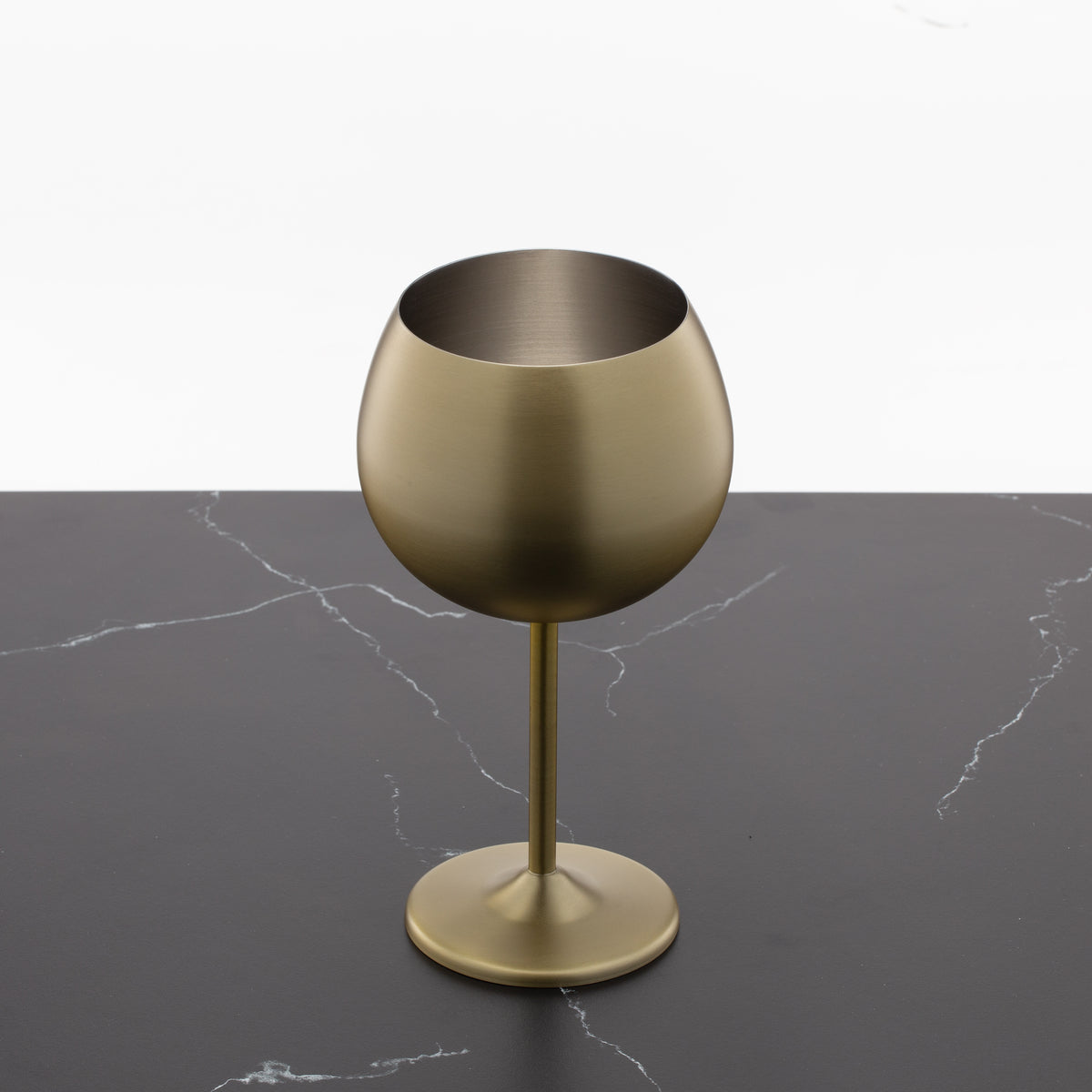 Vintage Brass Wine Glasses Gold Metal Stemware Cups Set of 4