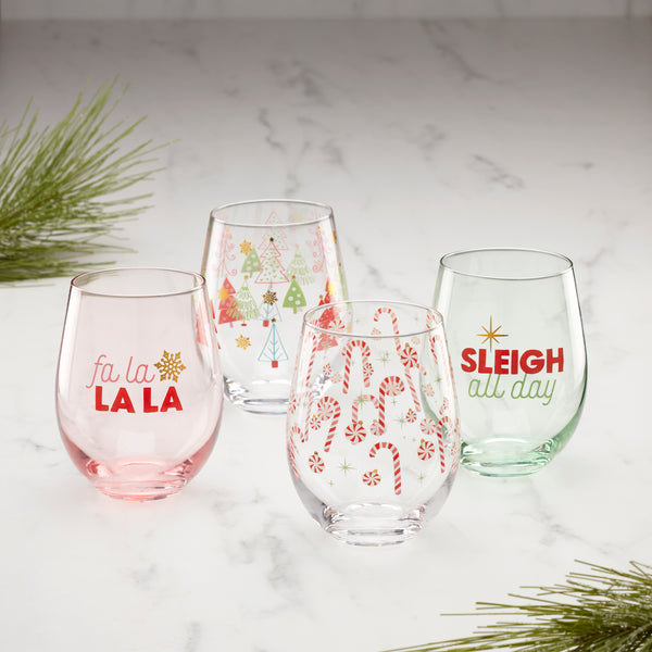 Festive Fall Wine Glasses ~ Set of 4