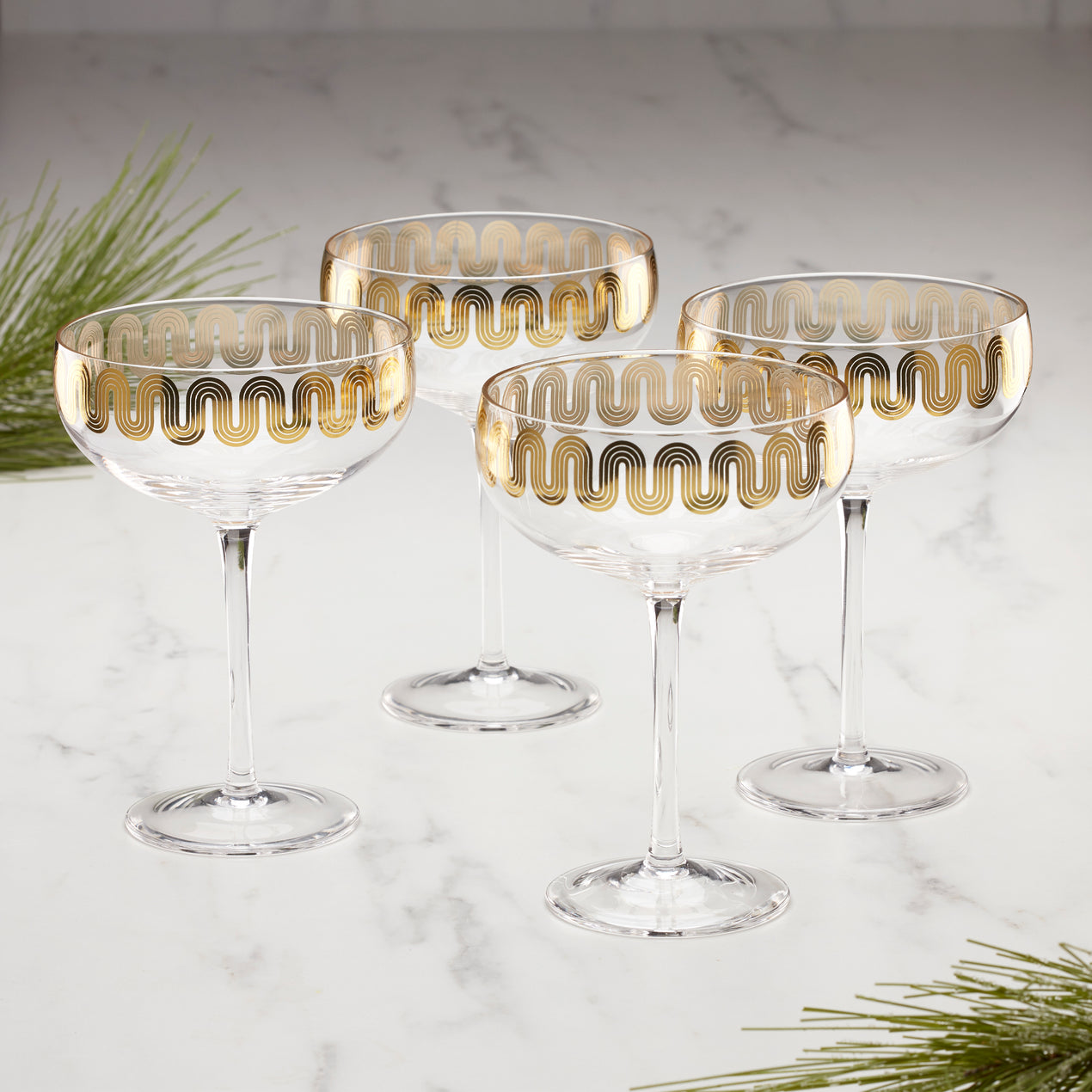 Fluted Champagne Coupe, Set of 4