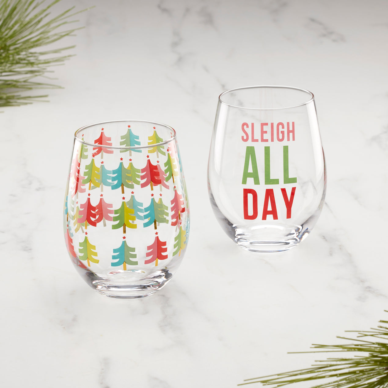 Sleigh All Day Stemless Wine Glasses, Set of 2 – Cambridge Silversmiths®
