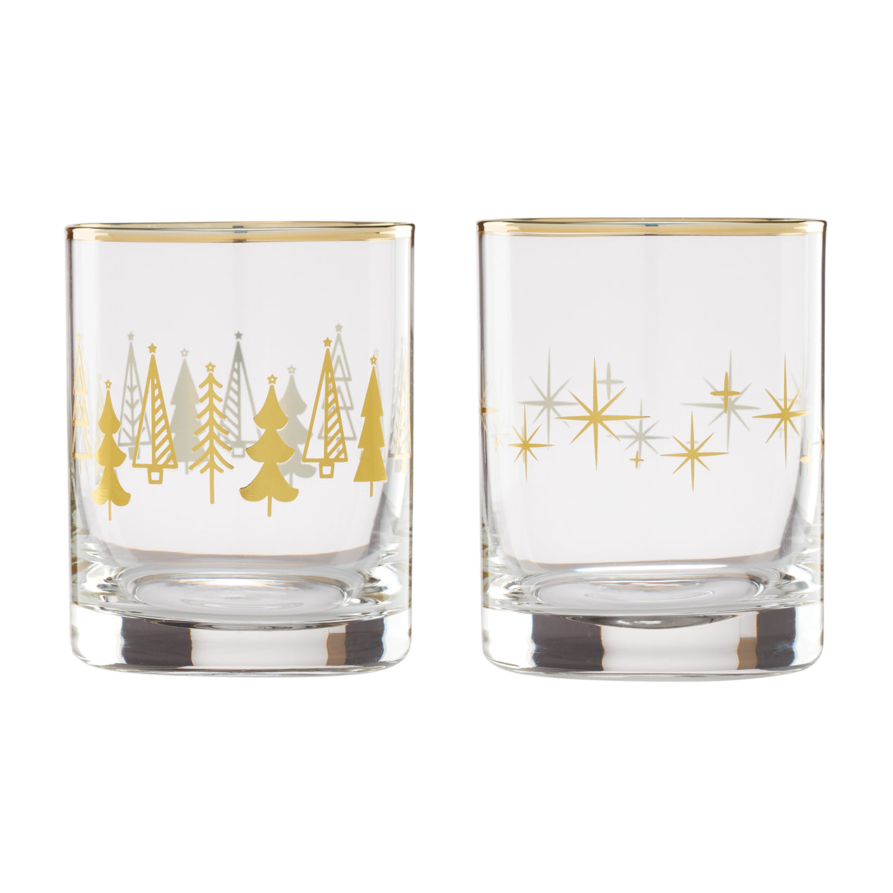 SET OF 2 CHOUGGO HAND BLOWN CRYSTAL COCKTAIL GLASSES 6 1/2"