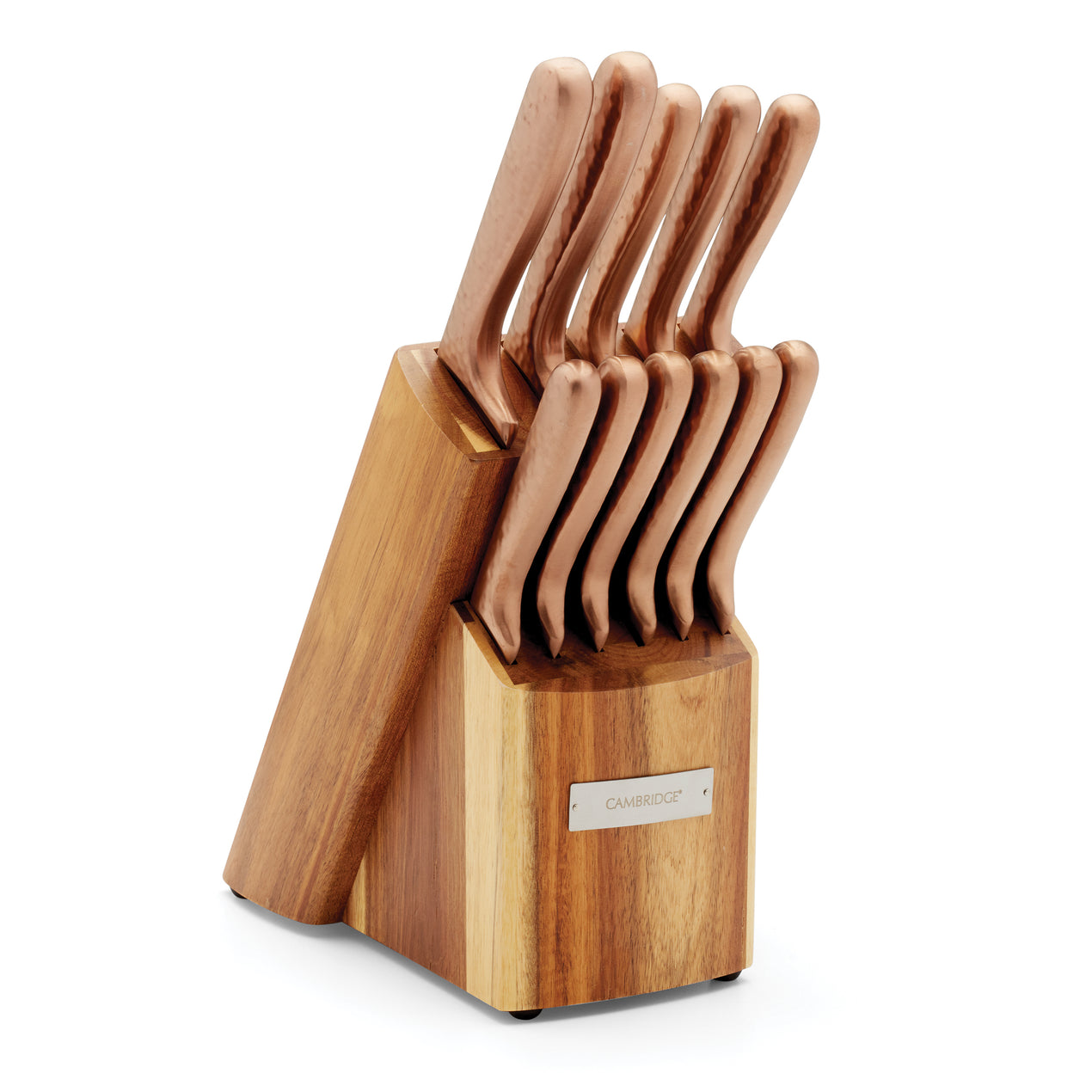 Wood Copper Knife Block Set