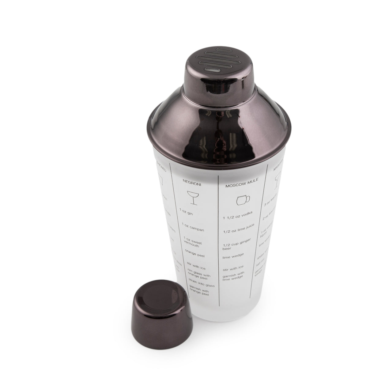 Simple Modern Classic Cocktail Shaker with Jigger Lid 