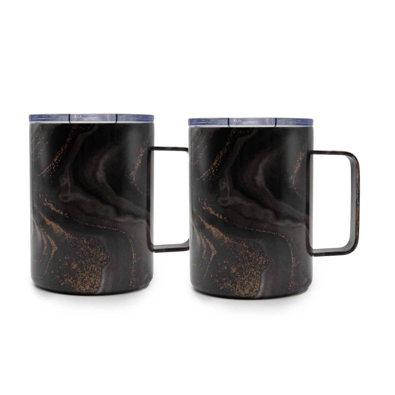 16 Oz Black Geo Insulated Coffee Mugs, Set Of 2 – Cambridge Silversmiths®