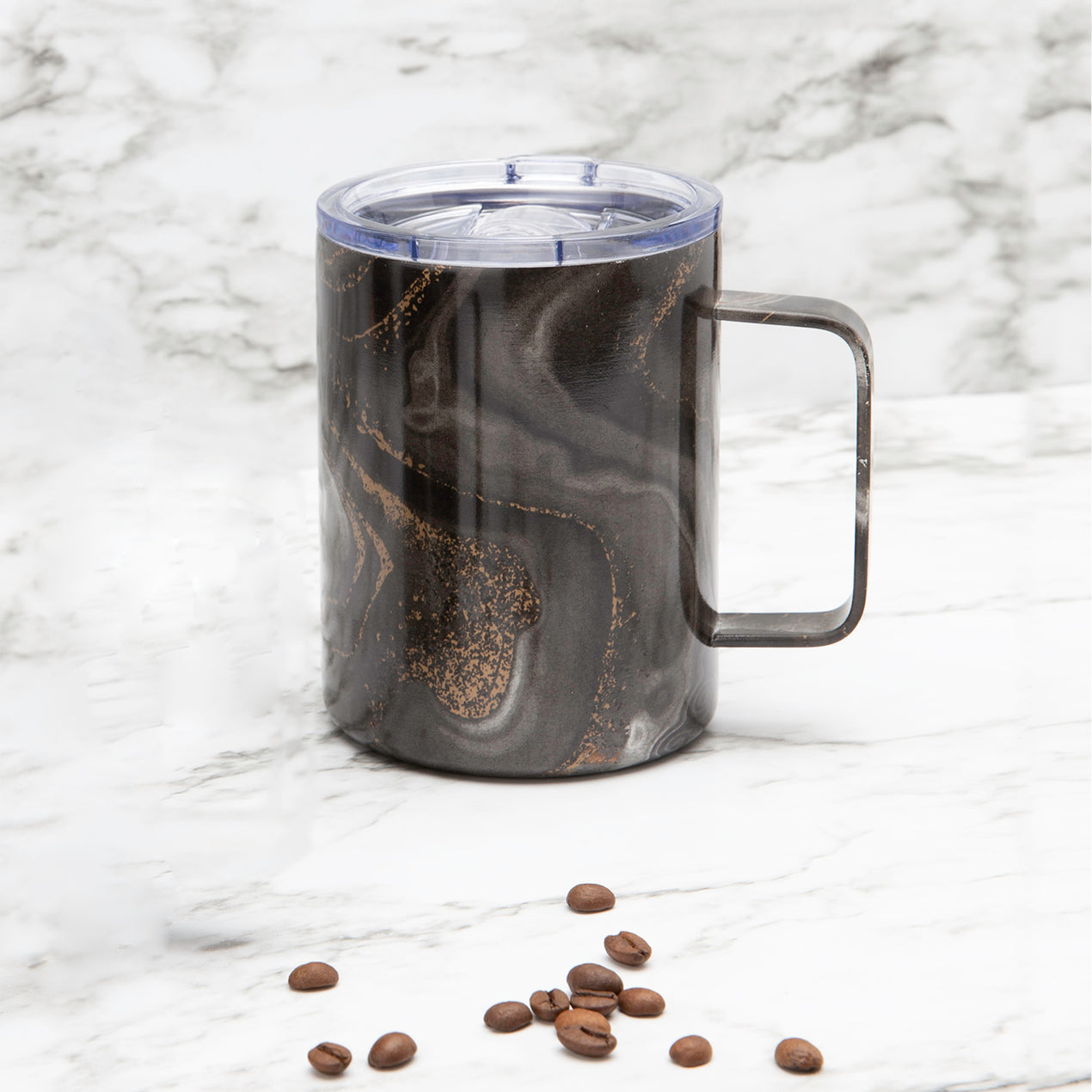 16 Oz Black Geo Insulated Coffee Mugs, Set Of 2 – Cambridge Silversmiths®