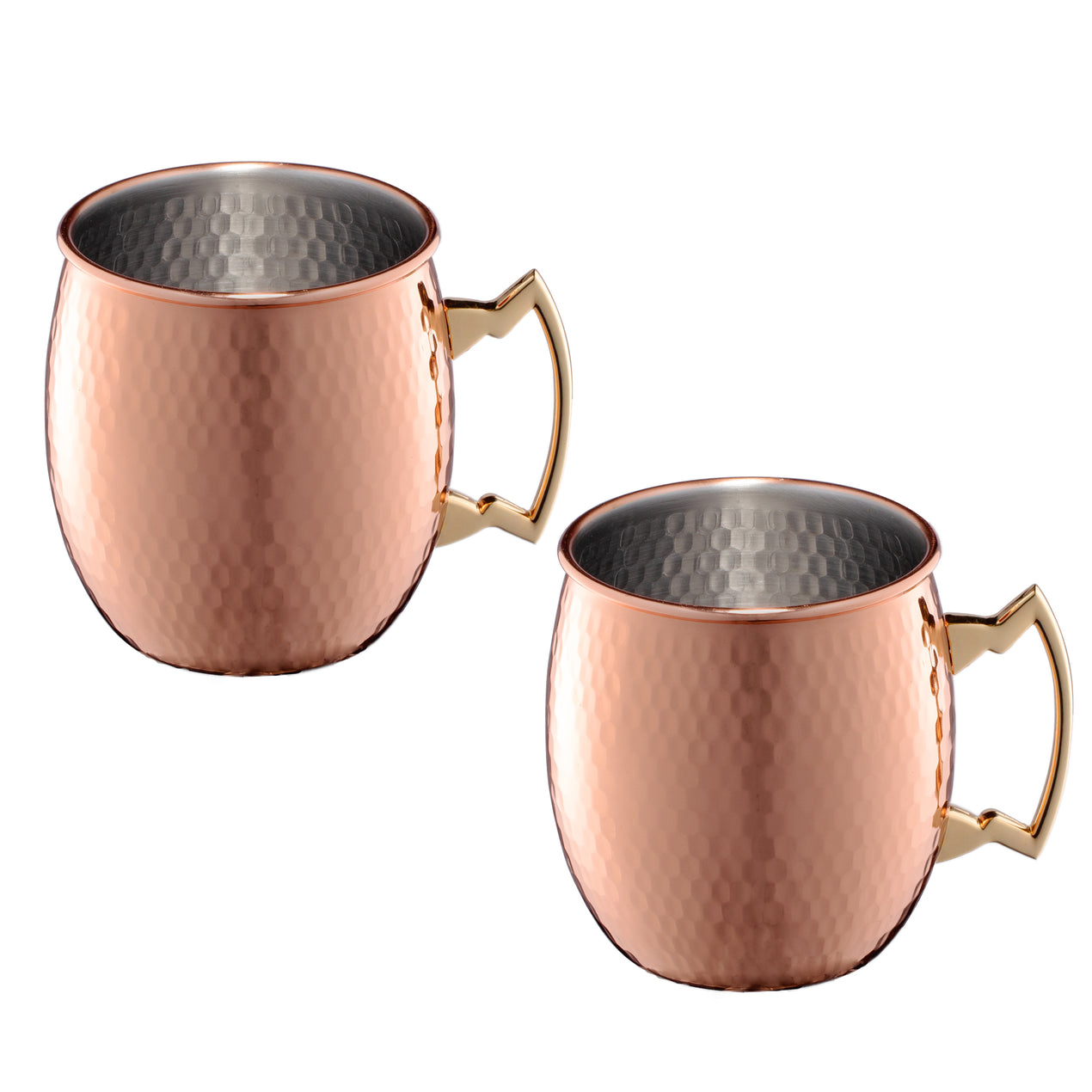 Set of 2 Faceted Copper Mule Mugs
