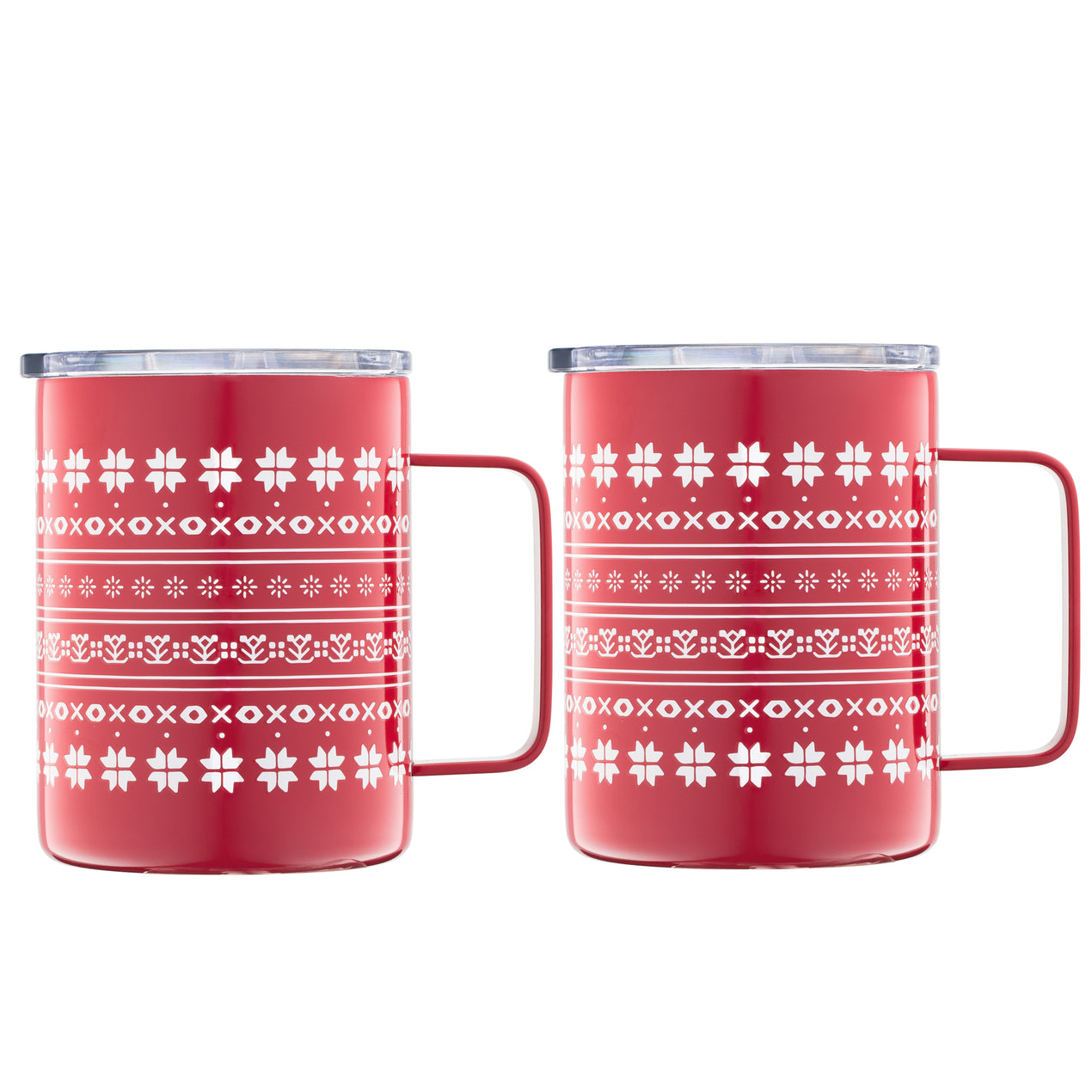 20 oz Stackable Plaid Coffee Mugs, Set of 2 by Cambridge Home