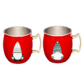 20 Oz Red Gnome Moscow Mule Mugs, Set of 2