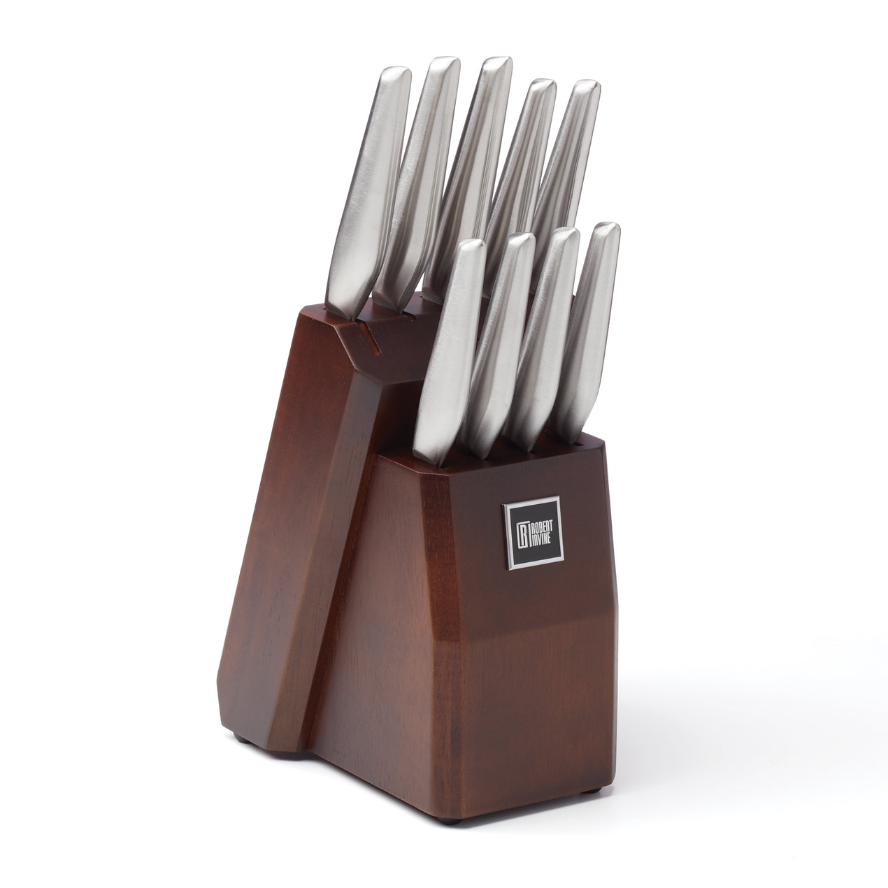 Robert Irvine 10-Piece Cutlery Block Set, Silver