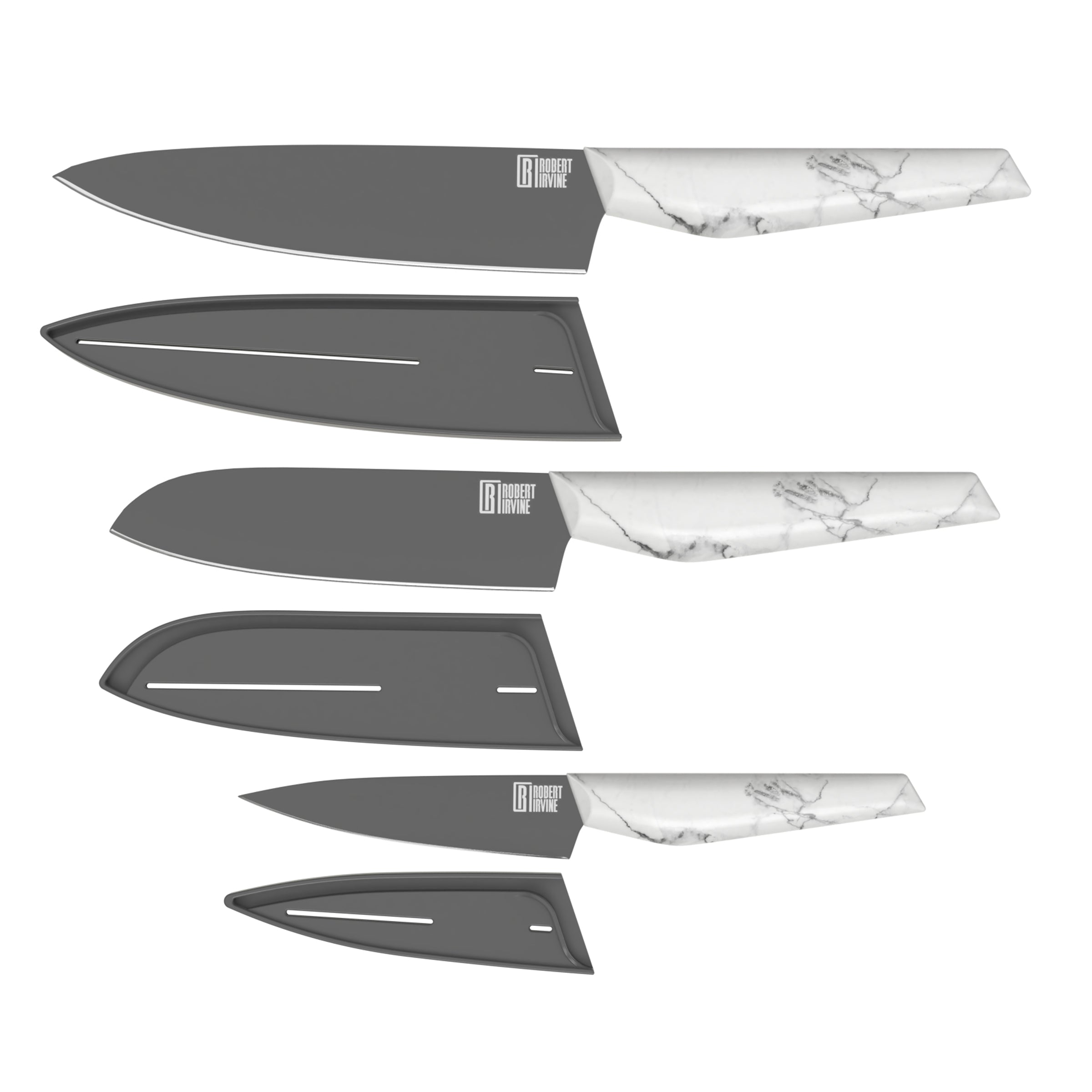 Robert Irvine 10-Piece Hollow Handle Knife Block Set - Black