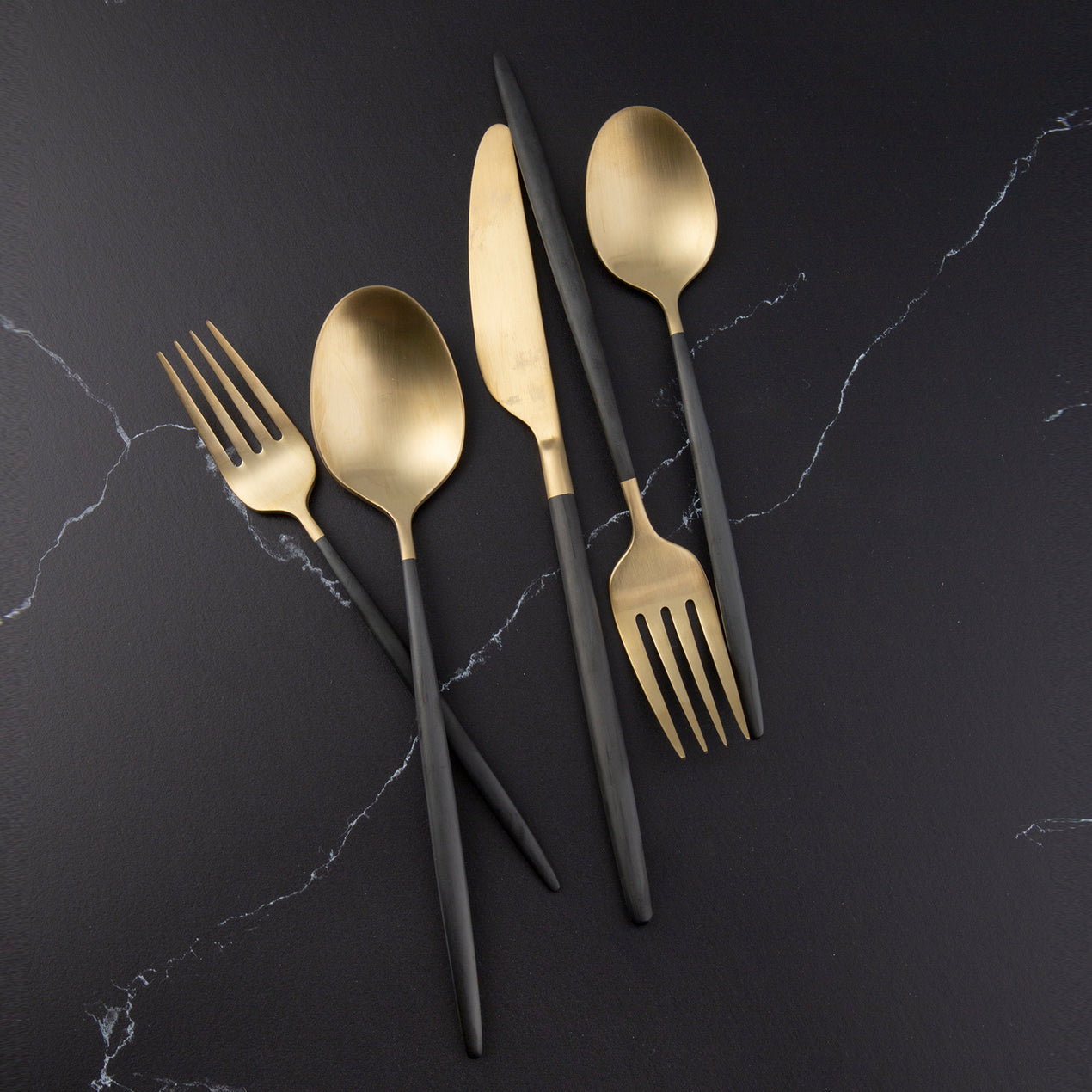 Dual Tone Gold Finish Cutlery Set