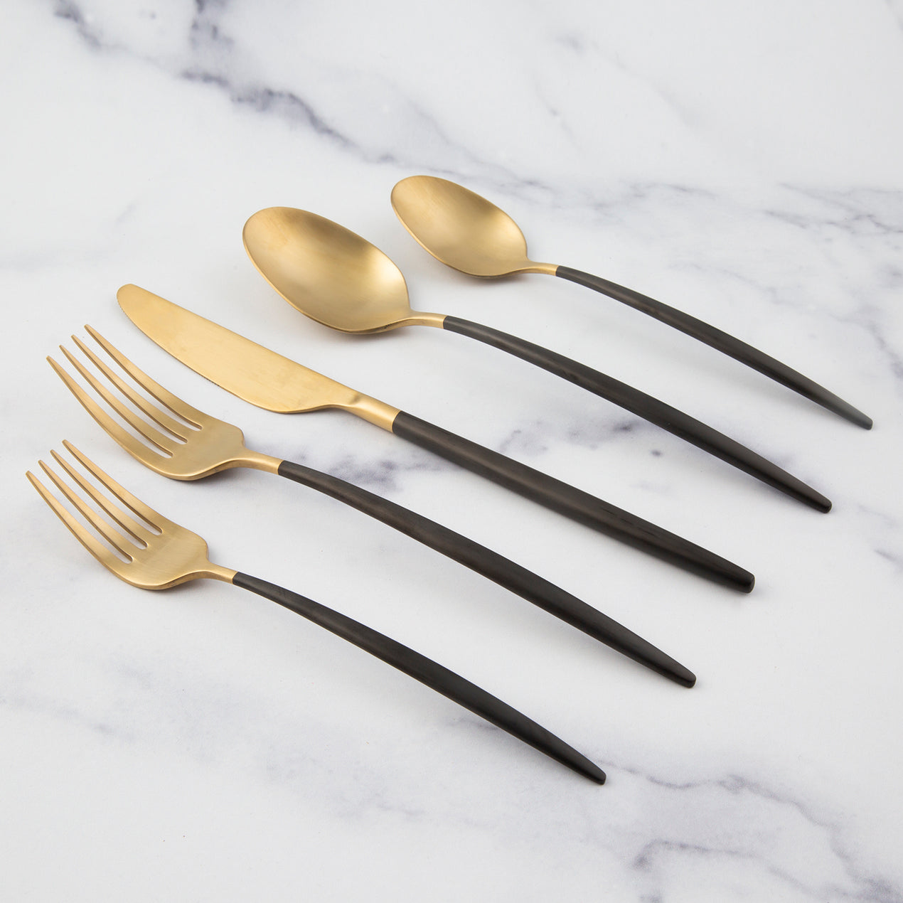 Dual Tone Gold Finish Cutlery Set