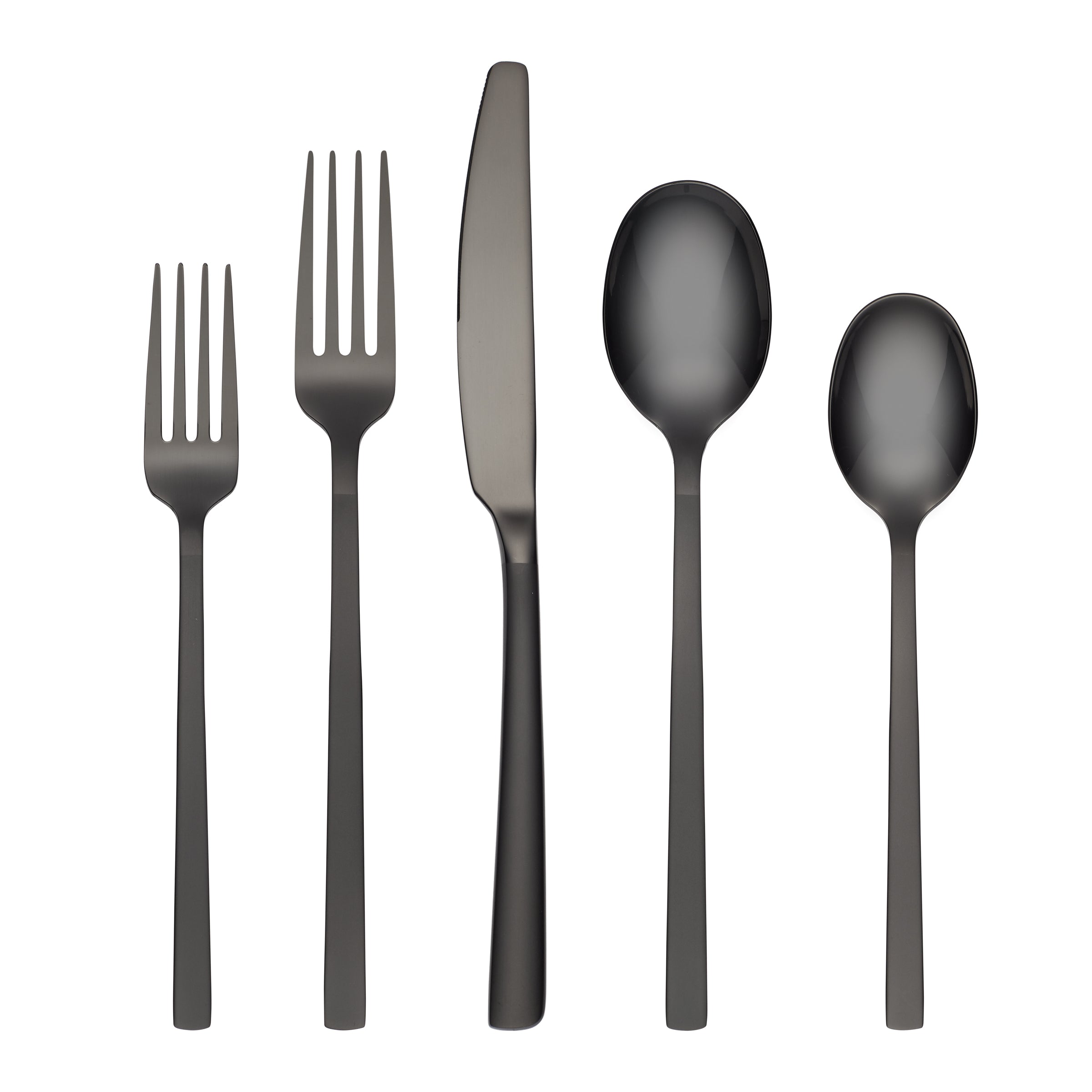 Cambridge Beacon Gold Mirror 20 Pc. Flatware Set, Black