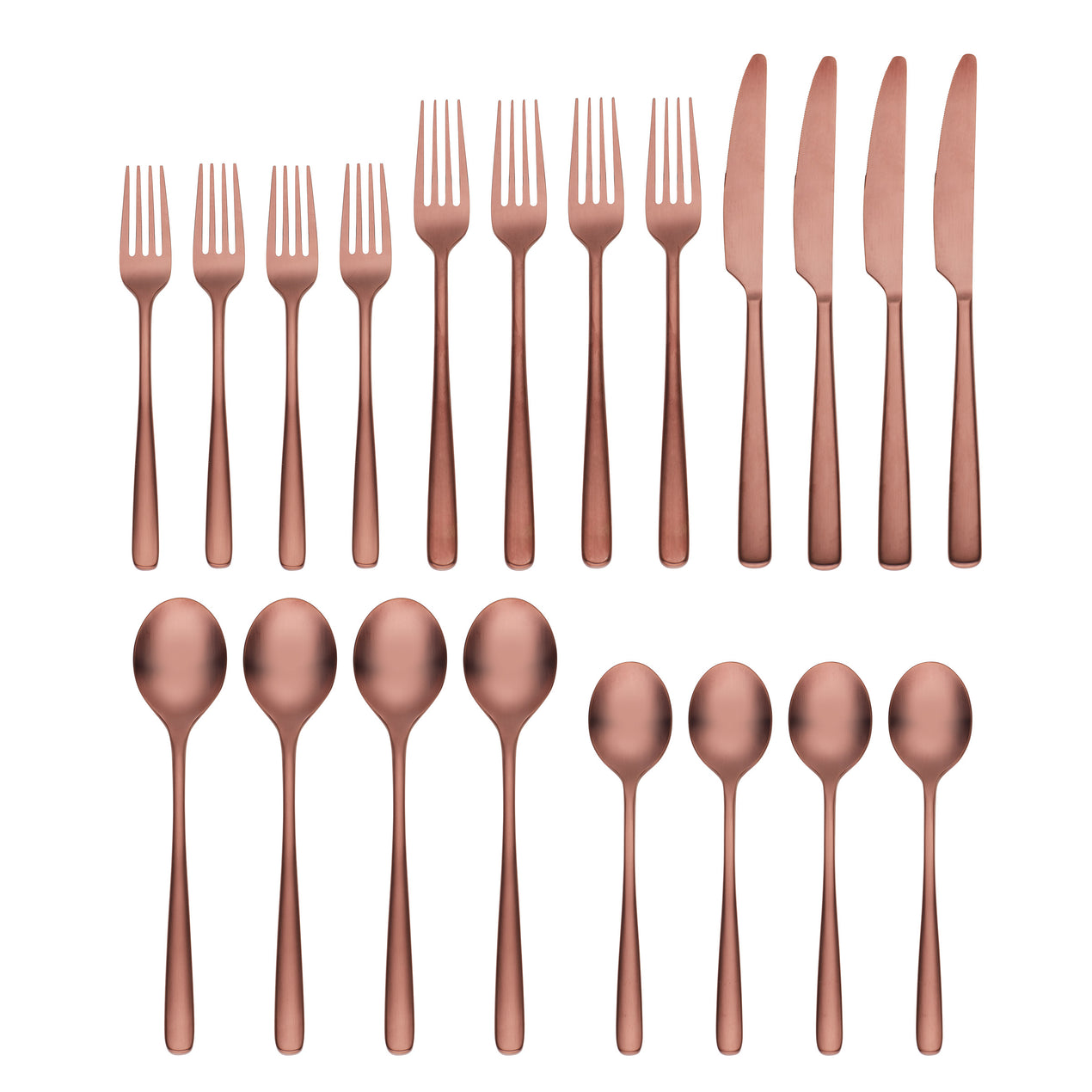 Copper Handle 5-Piece Place Setting Flatware Set