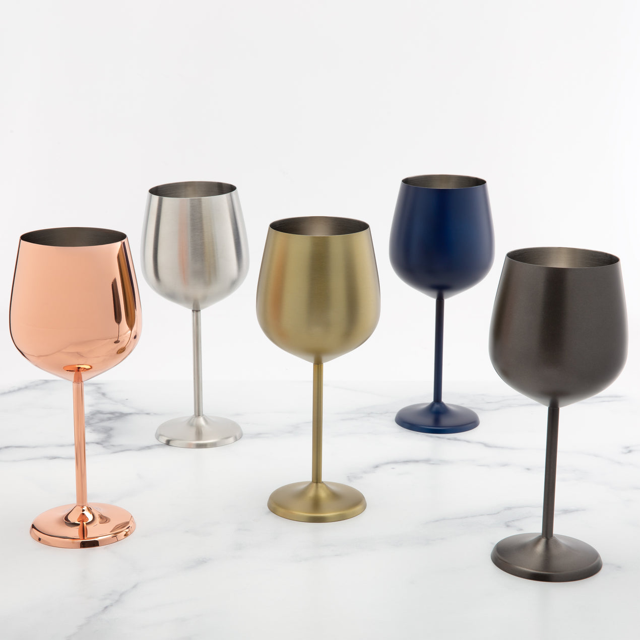 Luxury Stainless Steel Champagne Gold Wine Goblets With Engraving