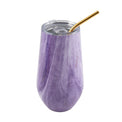 2 Pack of 16 oz Insulated Amethyst Purple Geode Straw Tumblers