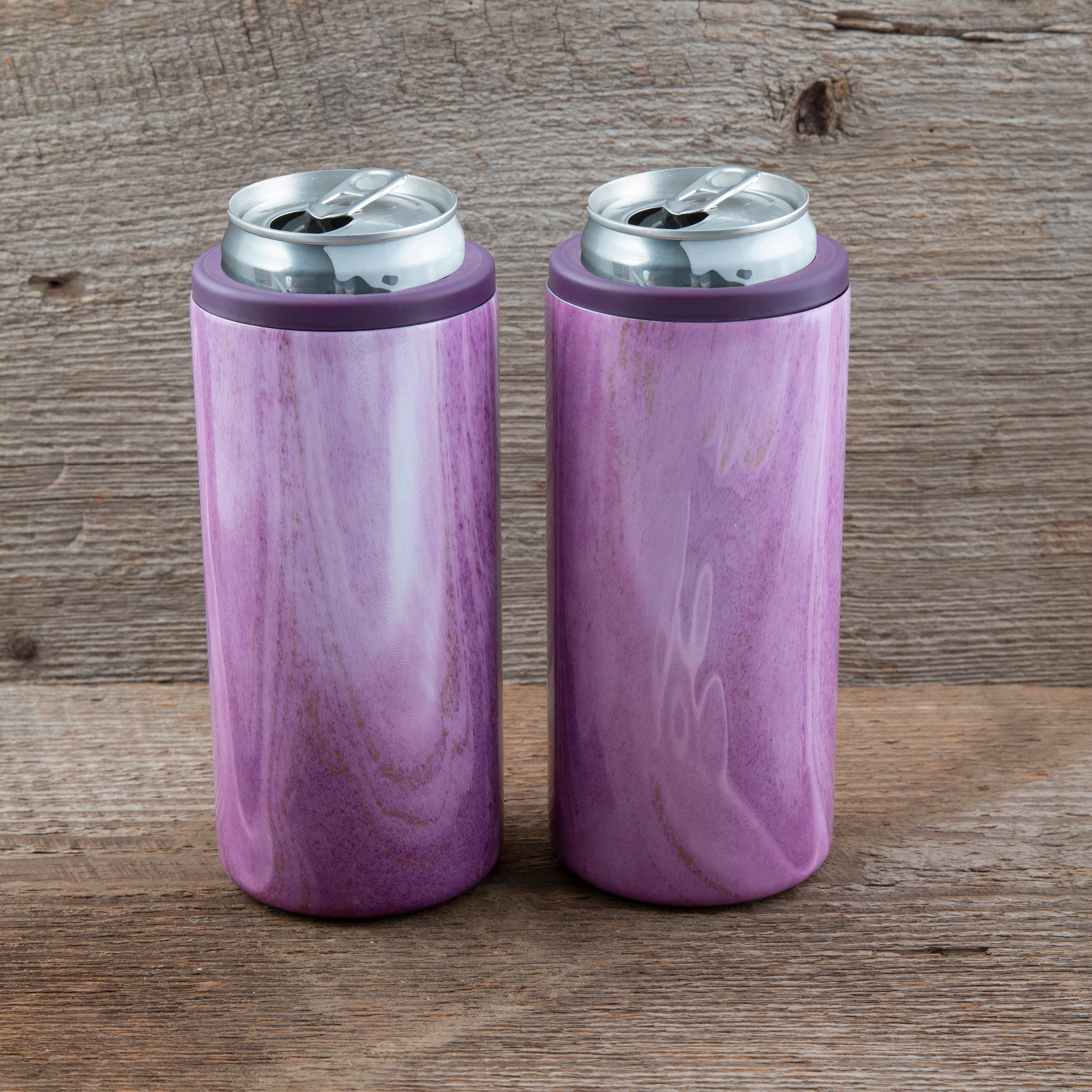 2pk Blue Slim Can Koozie Cooler Insulated Stainless for 12oz