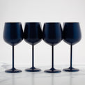 18 Oz Navy Stainless Steel White Wine Glasses, Set of 4