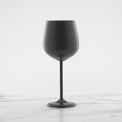 18 Oz Brushed Black Stainless Steel White Wine Glasses, Set of 4