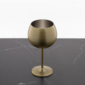 12 oz Brushed Gold Stainless Steel Red Wine Glasses, Set of 4