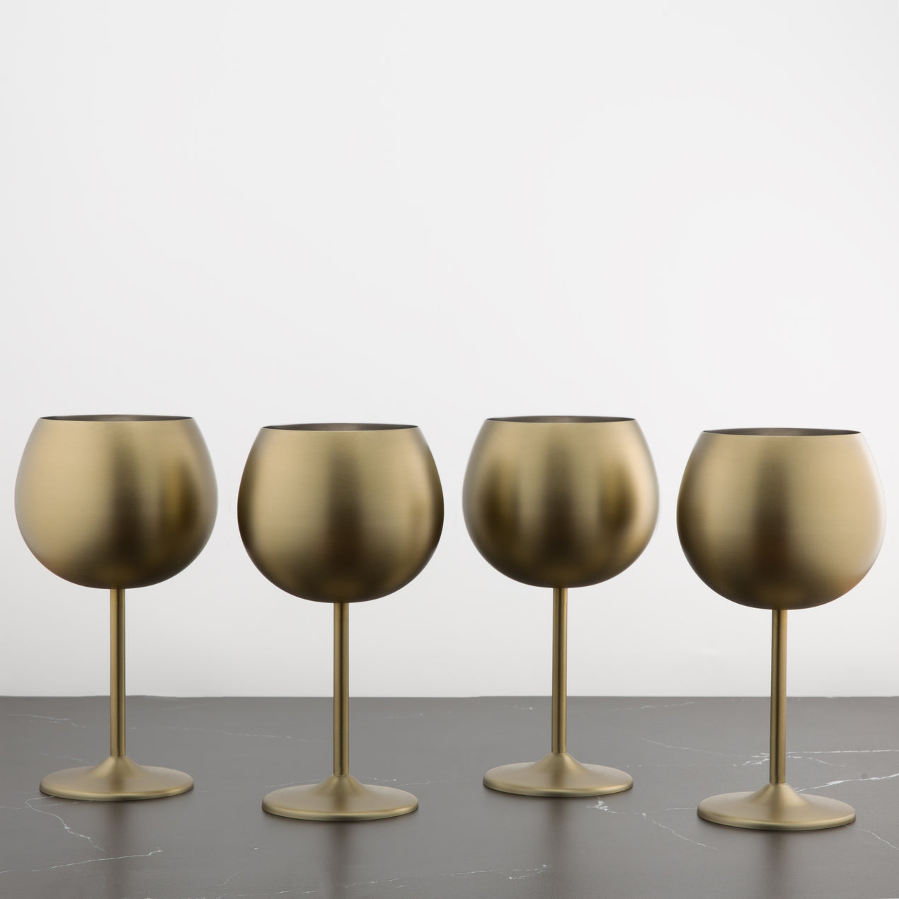 Cambridge 18 oz Copper Stainless Steel White Wine Glasses, Set of 4 - Copper